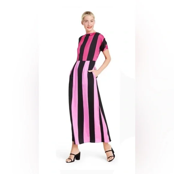 Christopher John Rogers x Target Maxi Dress blackpink striped - Picture 1 of 9